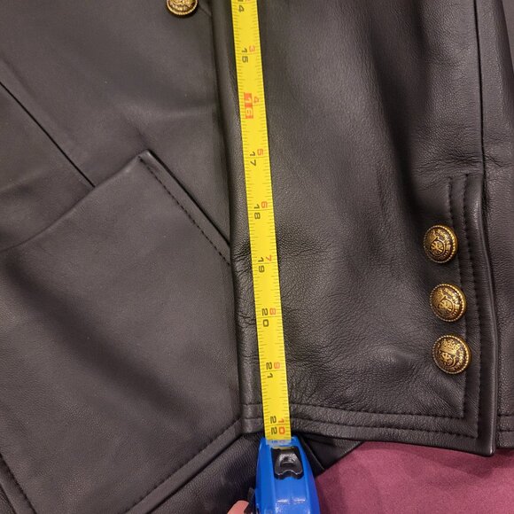 Designer Cropped Black Leather Women's Jacket NWT Medium - Picture 16 of 16